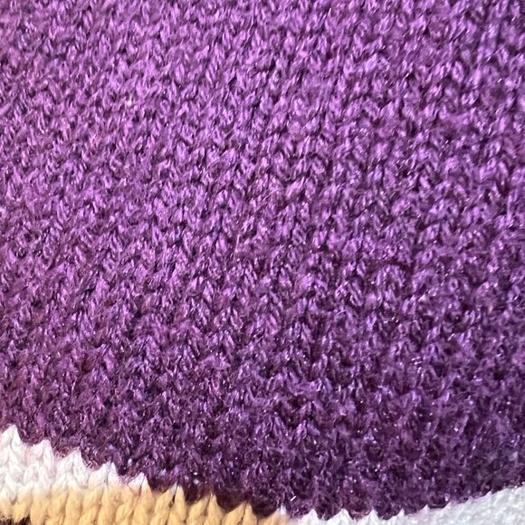 Gap Purple/Plum White Striped Sweater Medium Long Sleeve - Picture 6 of 9